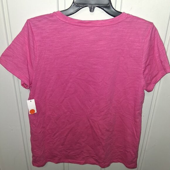 Talbots Cotton Blend Slub Knit Short Sleeve Tee NWT Sz LP Pink - Picture 3 of 4